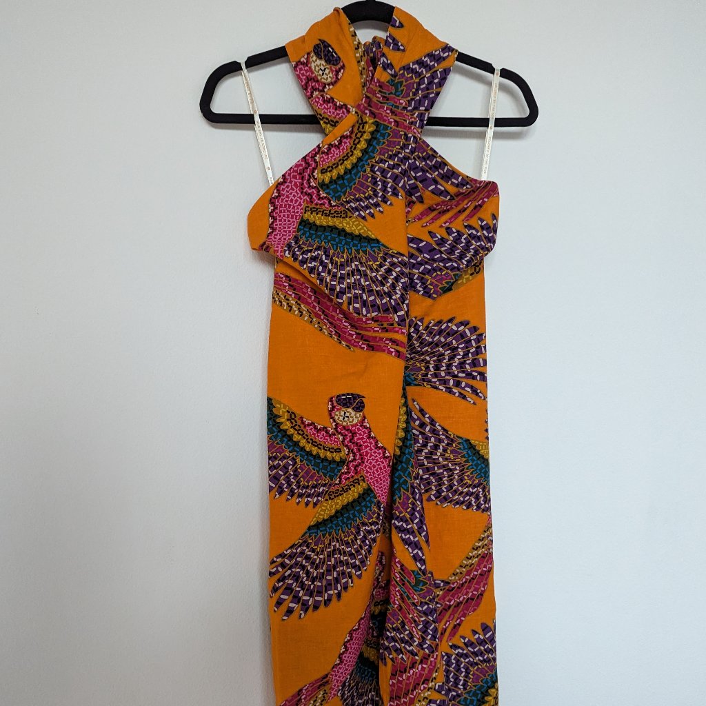 Brand New Farm Rio Vibrant Macaw Linen DressSkirt S